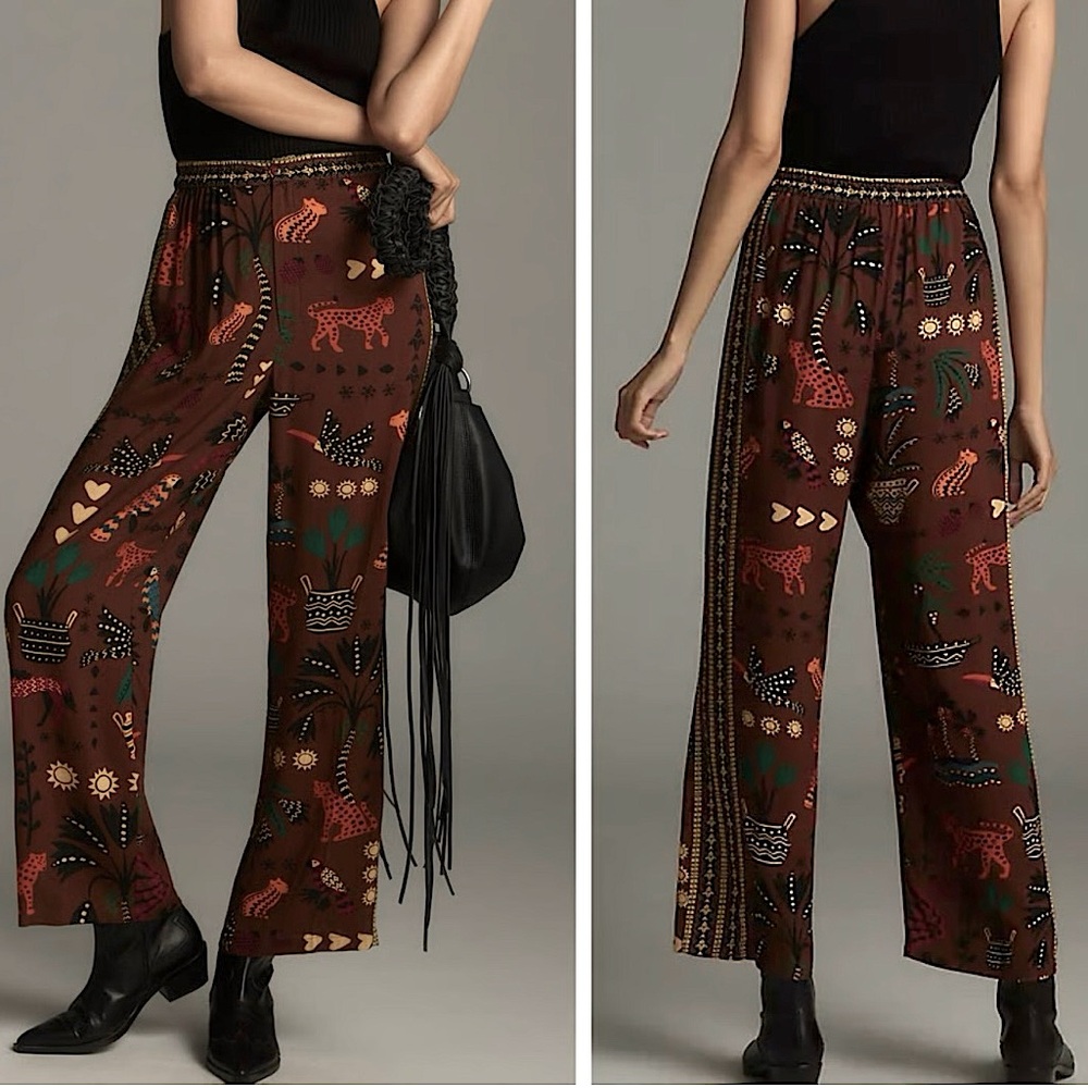 FARM RIO Anthropologie Printed Wide Leg Pants